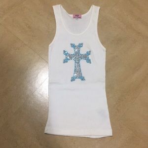 White embellished tank